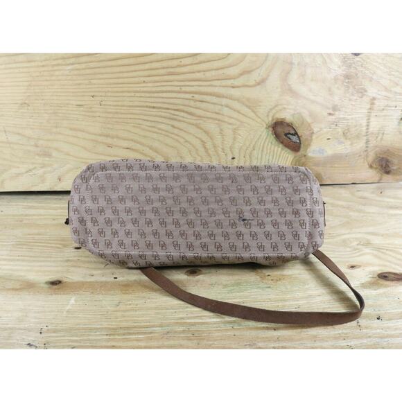 Dooney Bourke Bag Tassel Signature Monogram Brown Tote Vintage Zipper USA - Picture 8 of 14